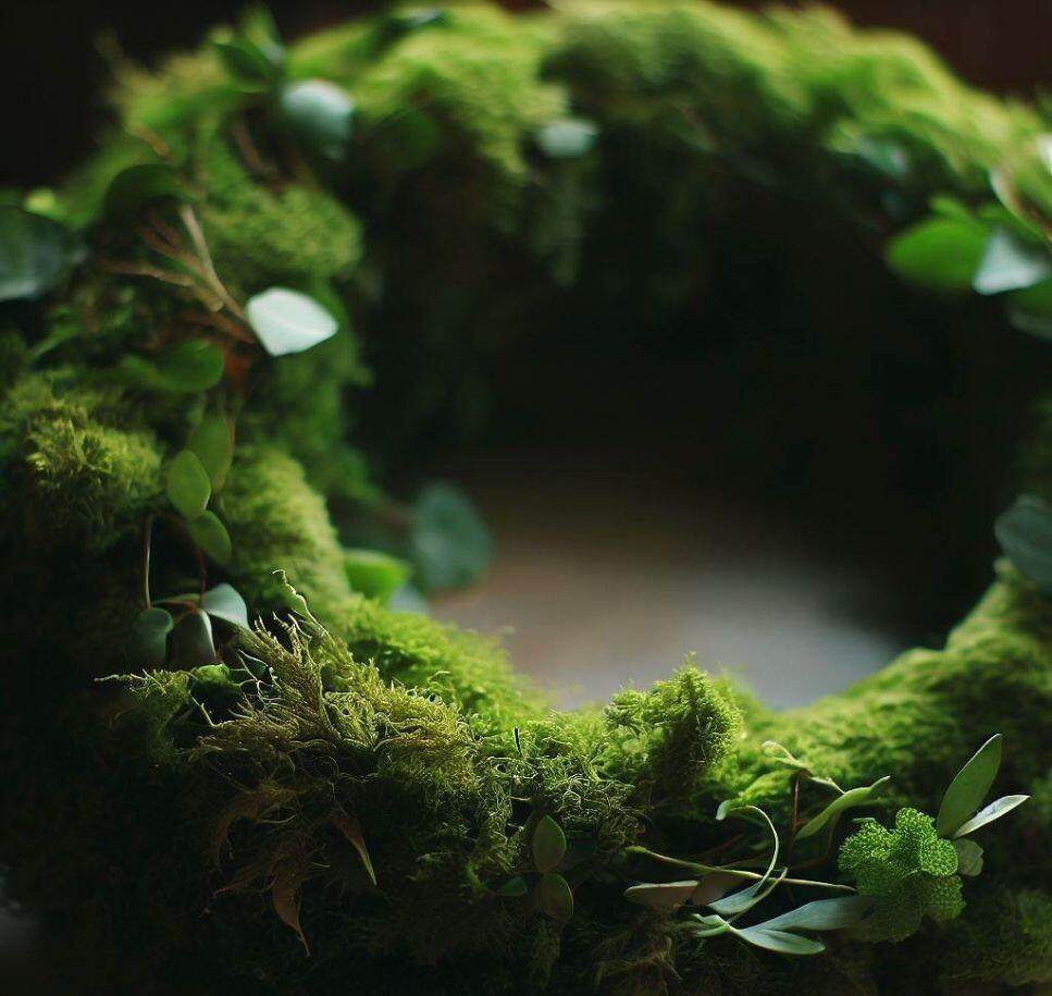 wreath using moss