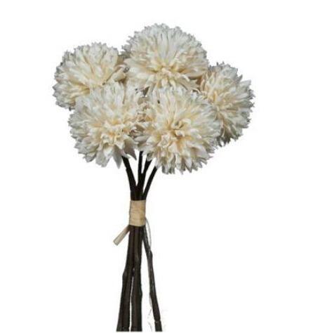 artificial pom poms cream flowers