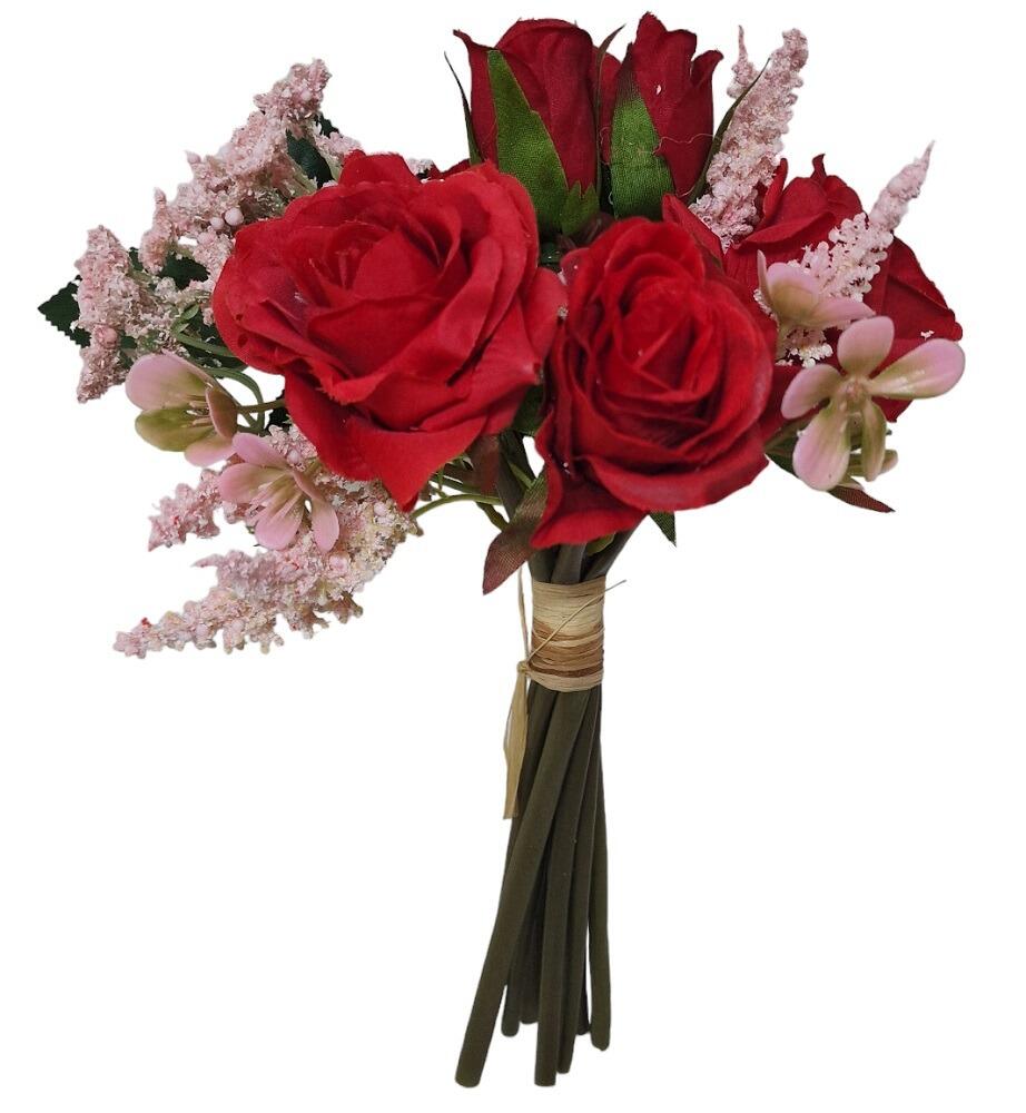 mini red rose bouquet artificial