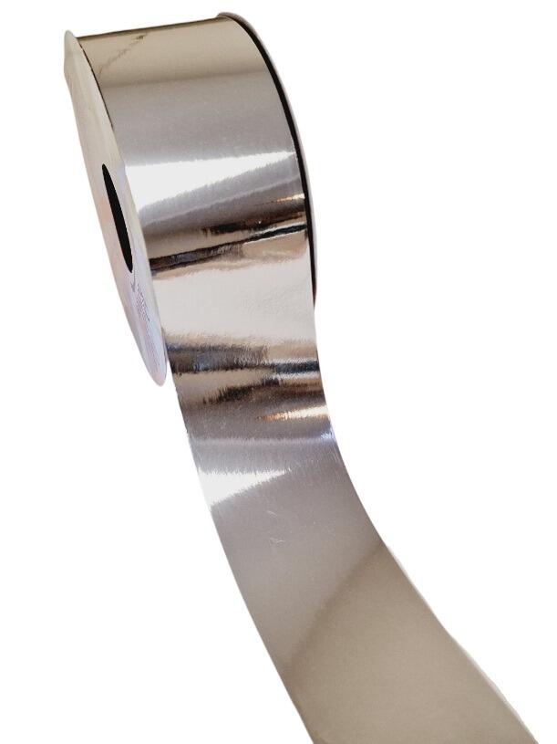 metallic silver ribbon