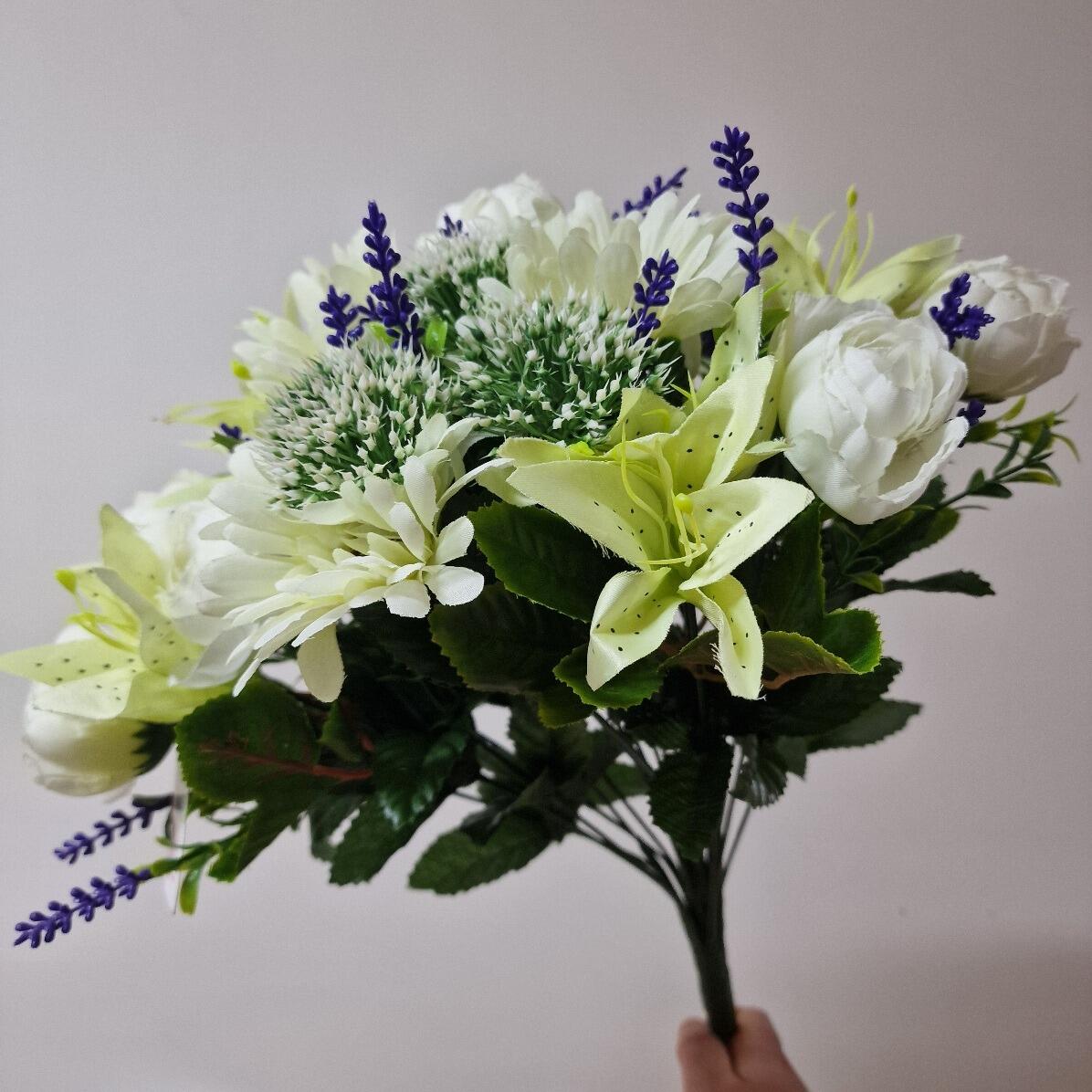 Artificial Ranunculus Flower Bouquet wedding ivory
