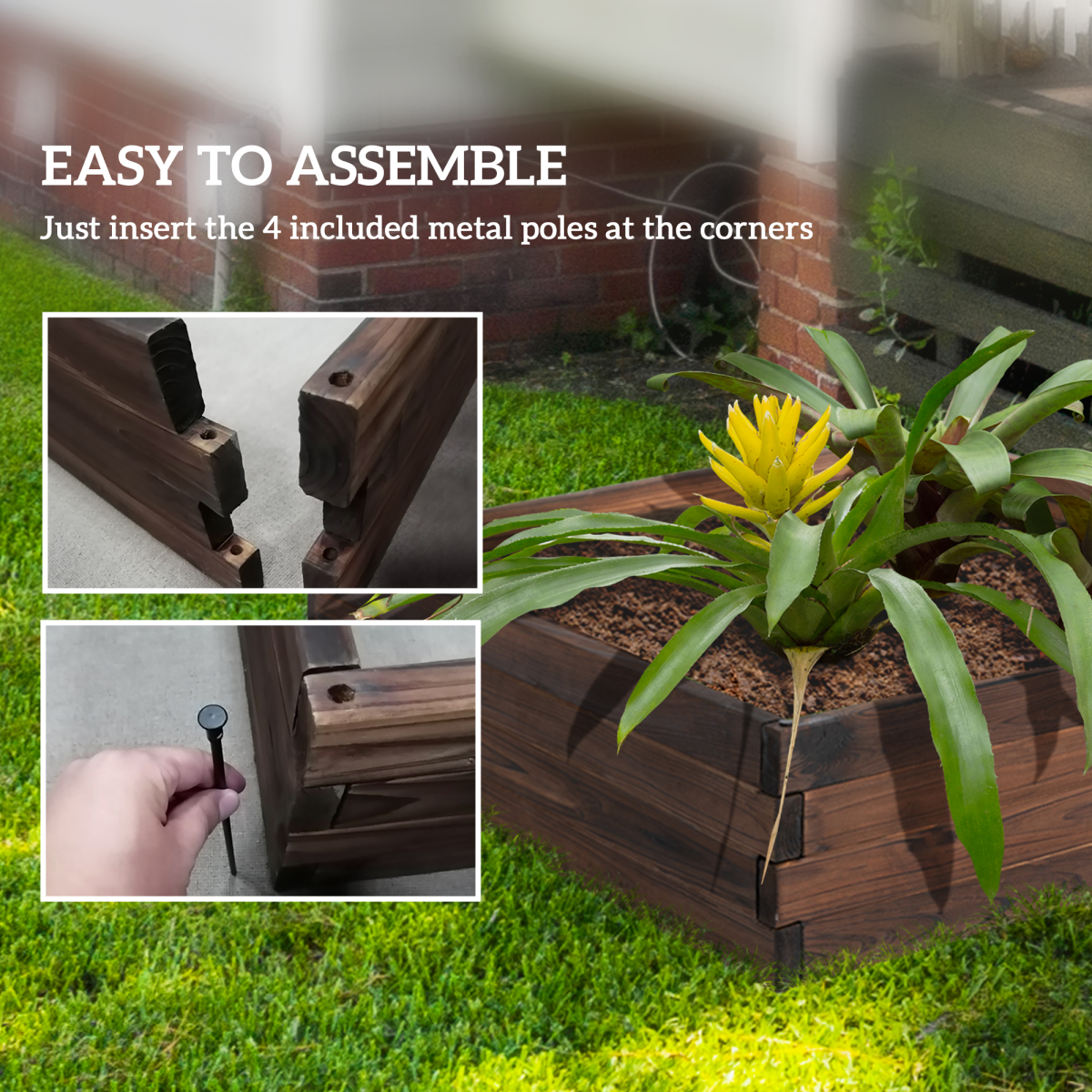 Wooden Raised Garden Bed Planter Grow Container