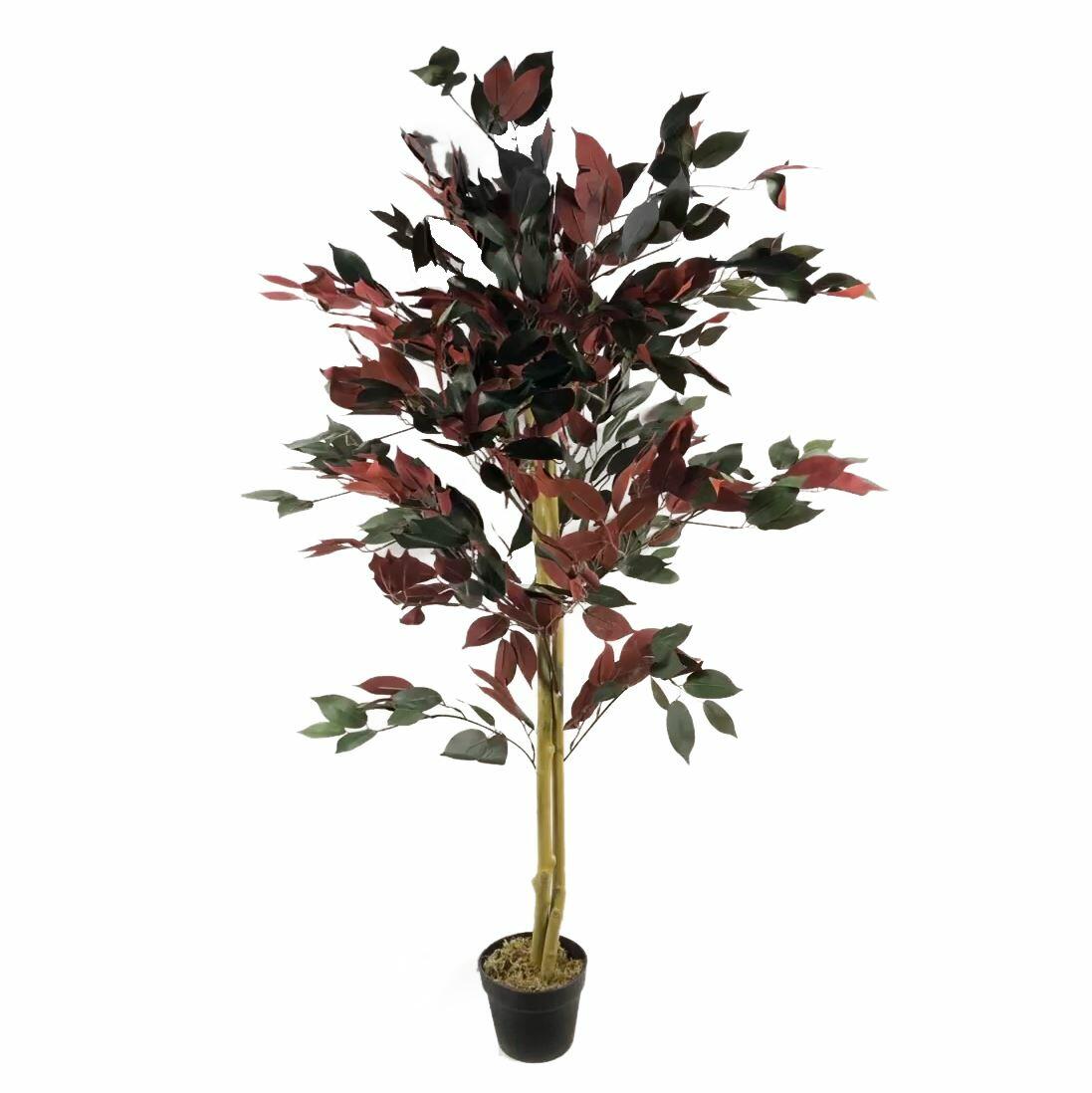 Artificial Dark Red Green Ficus Plant - Extra Large