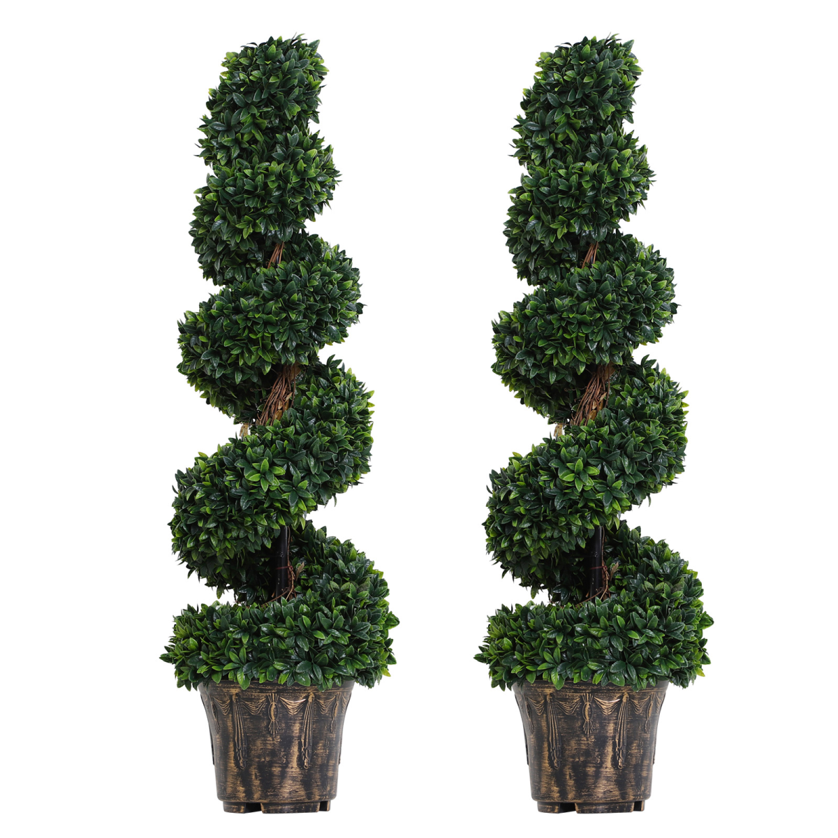 Artificial Boxwood Spiral Topiary Plant Tree's Green