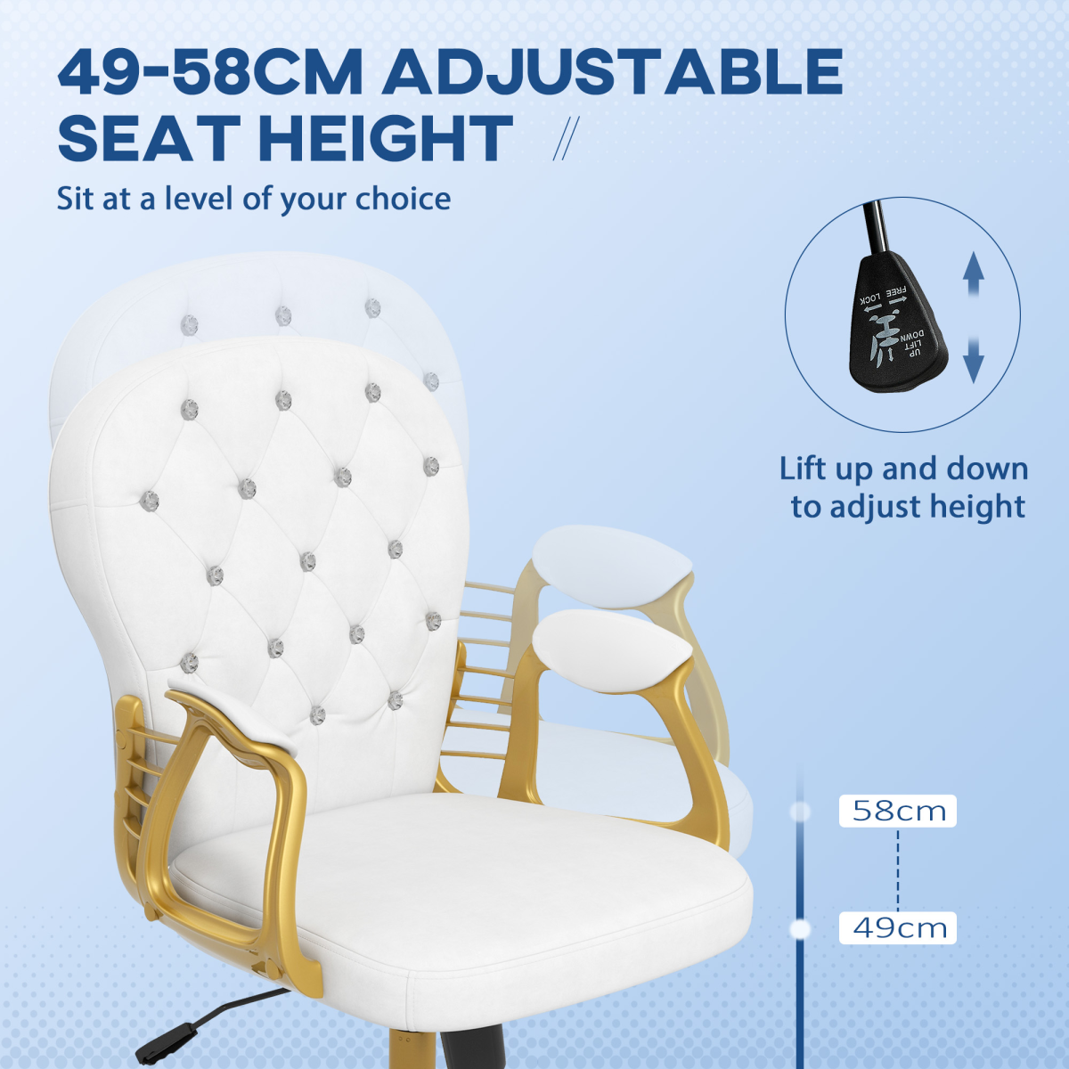 Home Office Chair Button Tufted Desk Chair with Swivel Wheels