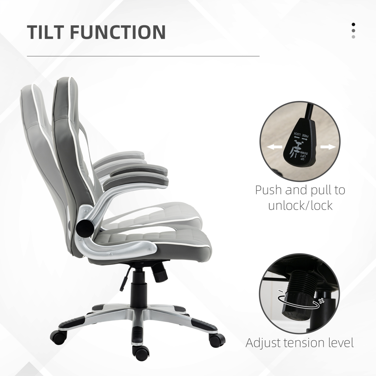 Racing Gaming Chair Adjustable Swivel Chair with Flip Up Armrests