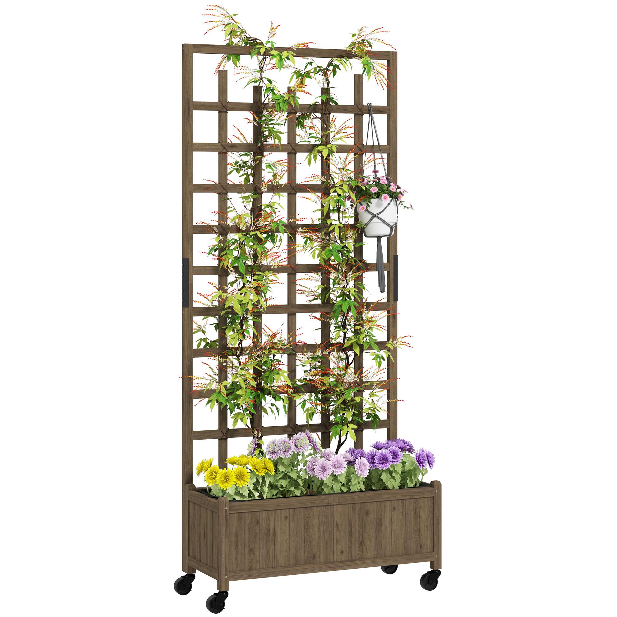 Trellis Planter, Raised Garden Bed with Wheels