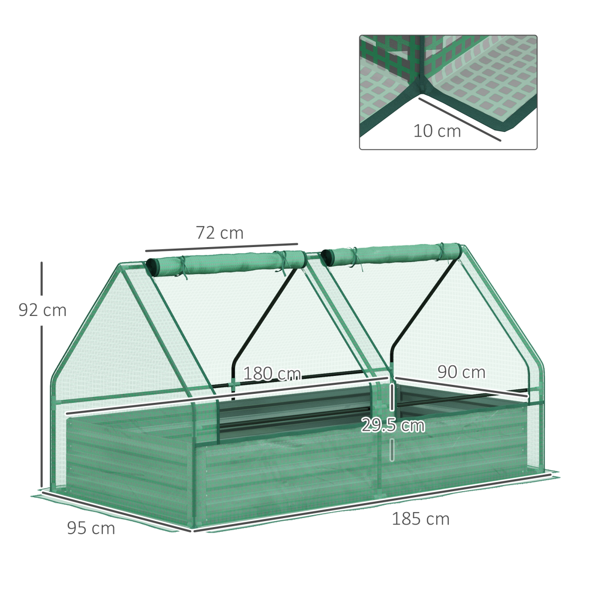 Raised Garden Bed Planter Box with Greenhouse