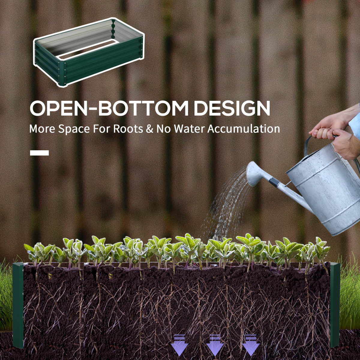 Garden Bed Steel Planter Growing Box for Vegetables Flowers
