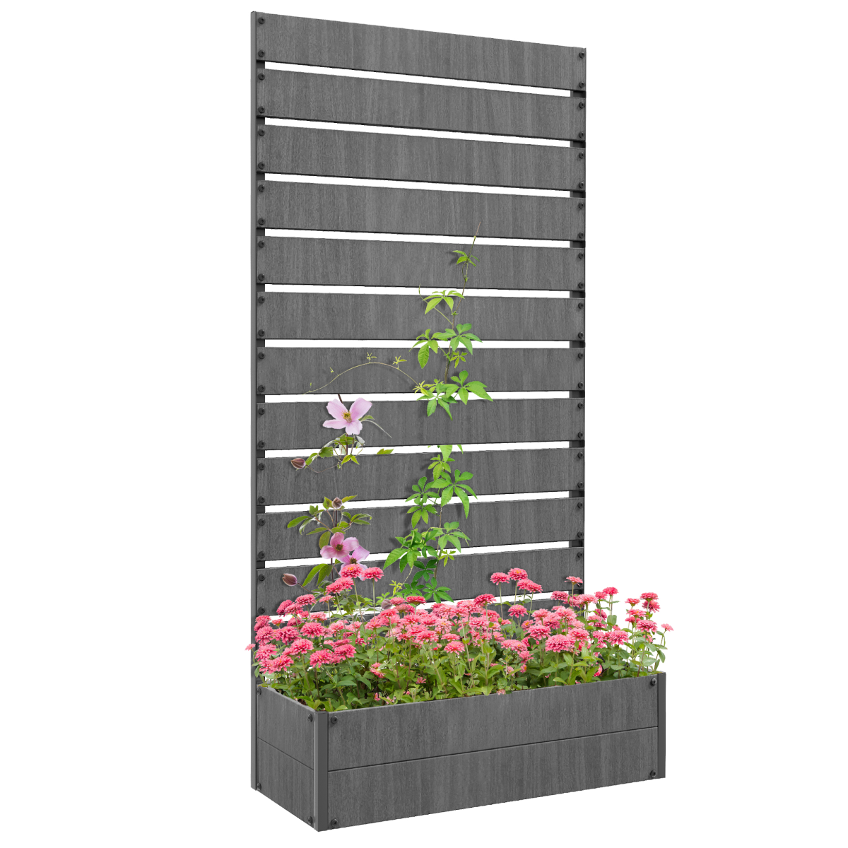 Raised Garden Bed with Trellis Planter Box