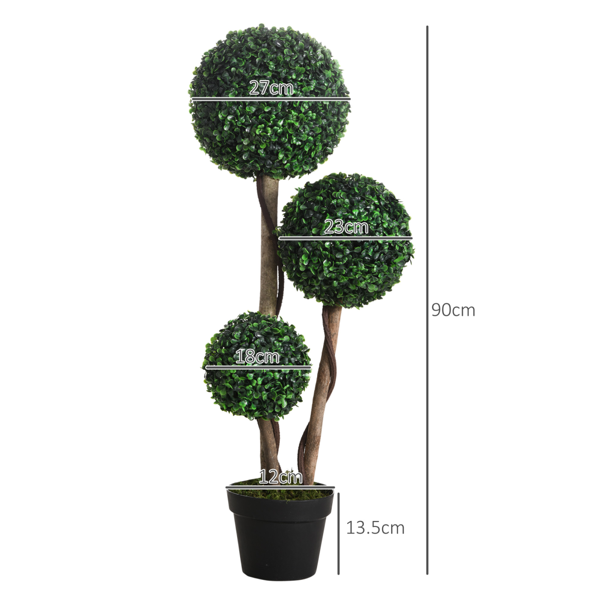 Artificial Plant Boxwood Ball Topiary Tree 90cm