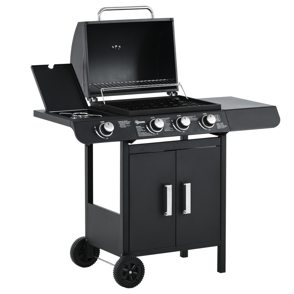 Deluxe Gas Burner Barbecue Grill 3+1 Burner BBQ