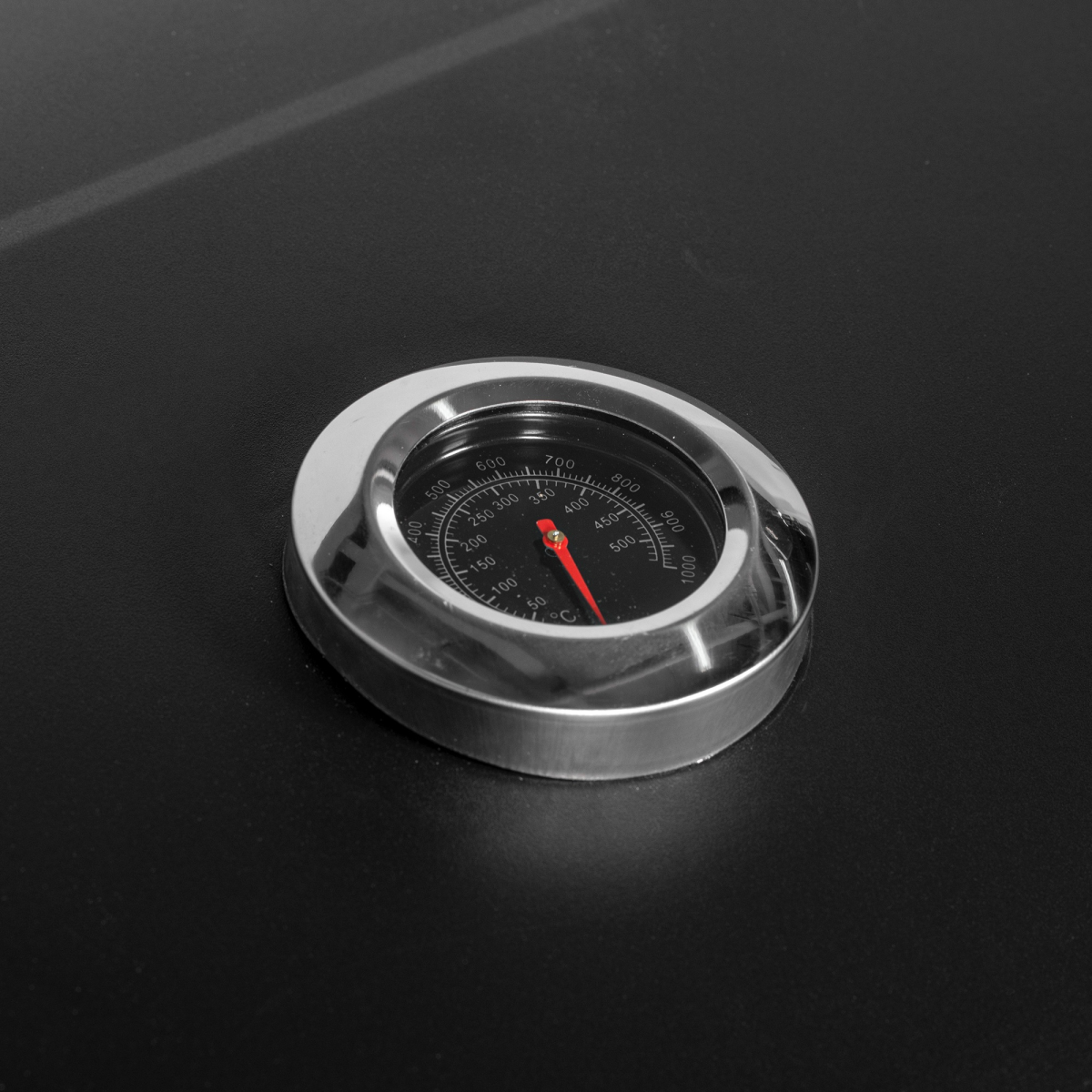 Charcoal Grill BBQ - Shelf Side Thermometer Steel Black