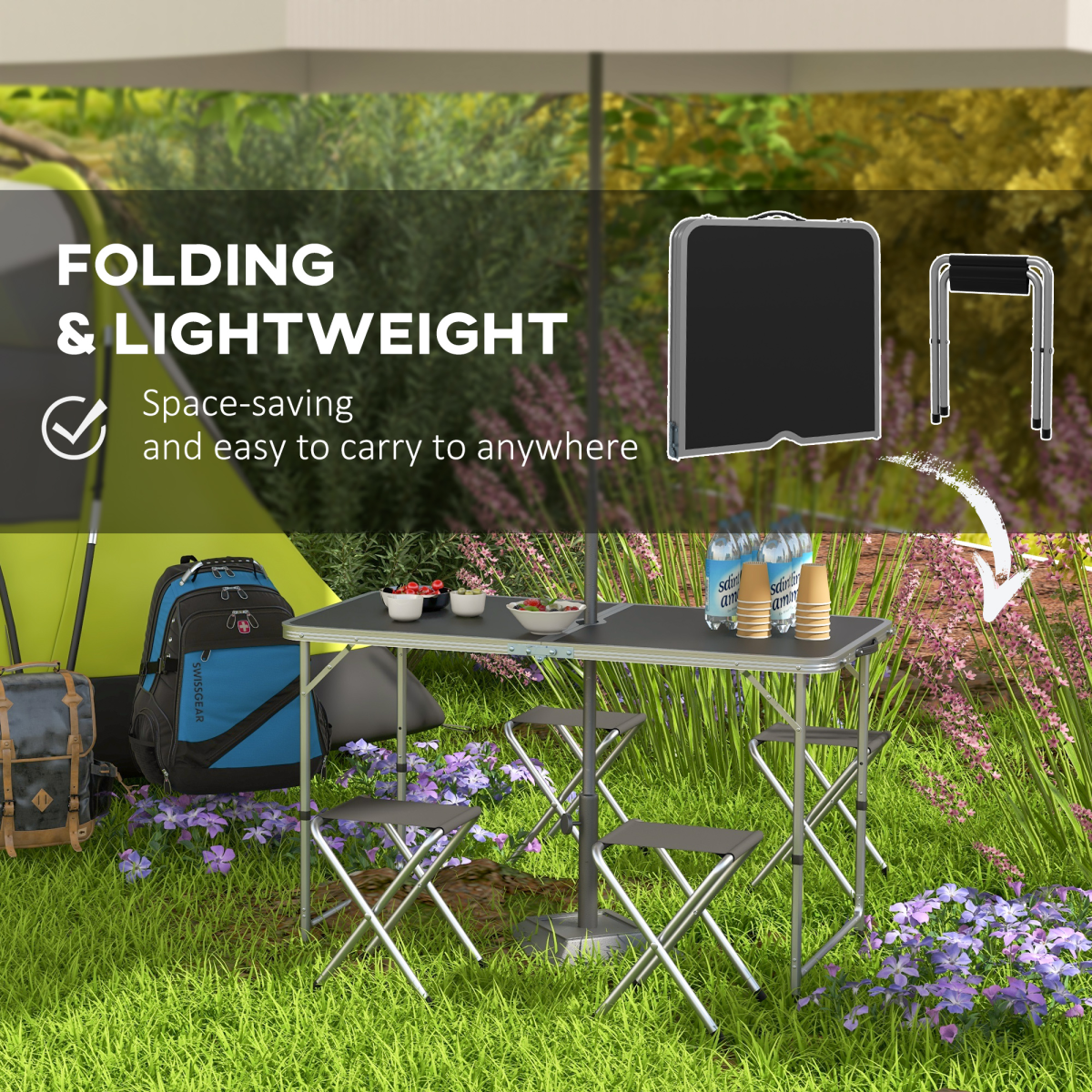 Camping Table and Chairs Outdoor Indoor