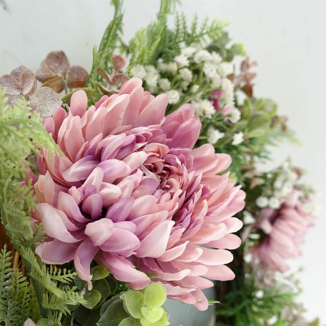 45cm Artificial Pink Floral Blossom Wreath