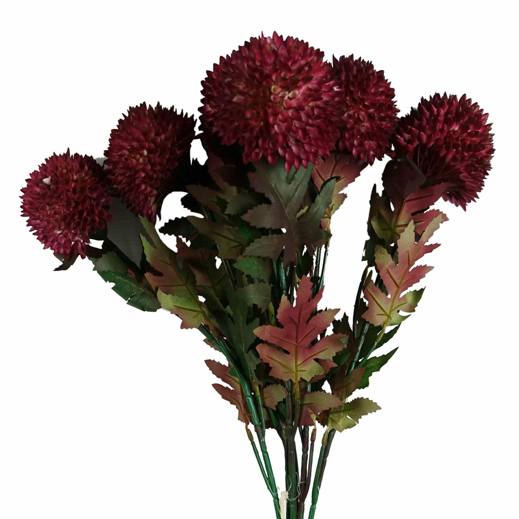 Large Ball Dahlia Artificial Flower Stem Pink