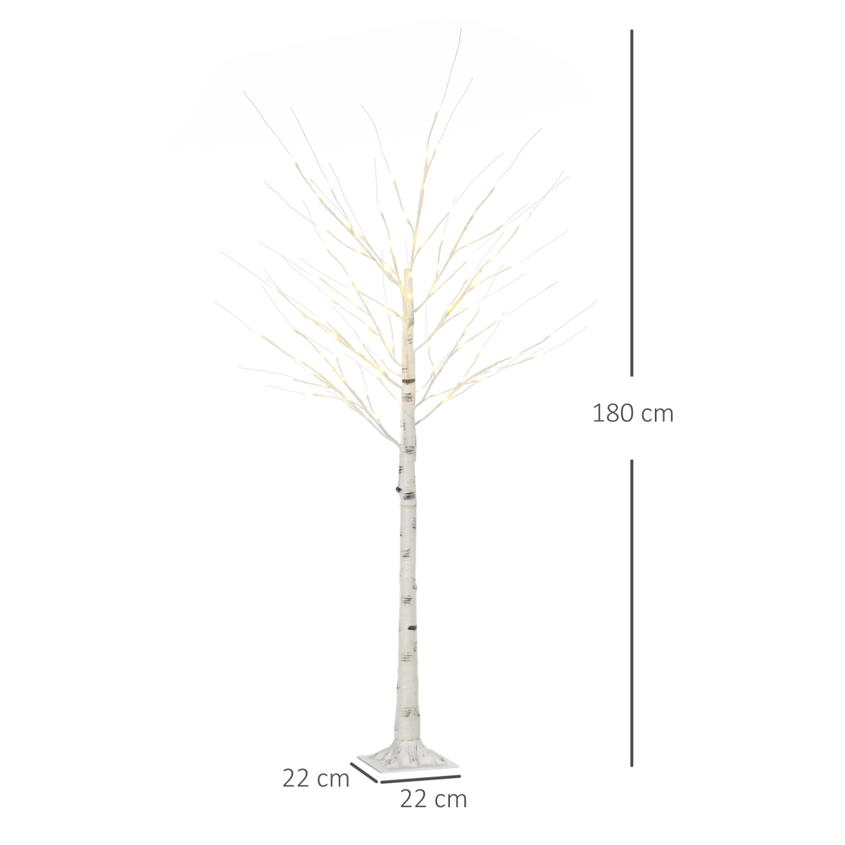 6ft Artificial White Birch Tree - 96 Warm White Pre-Lit