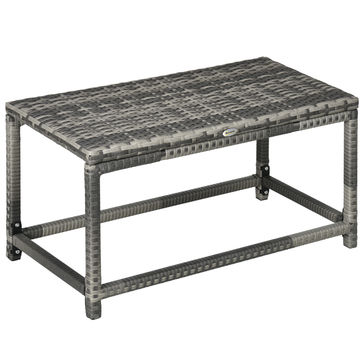 outdoor coffee table w/ plastic board under the