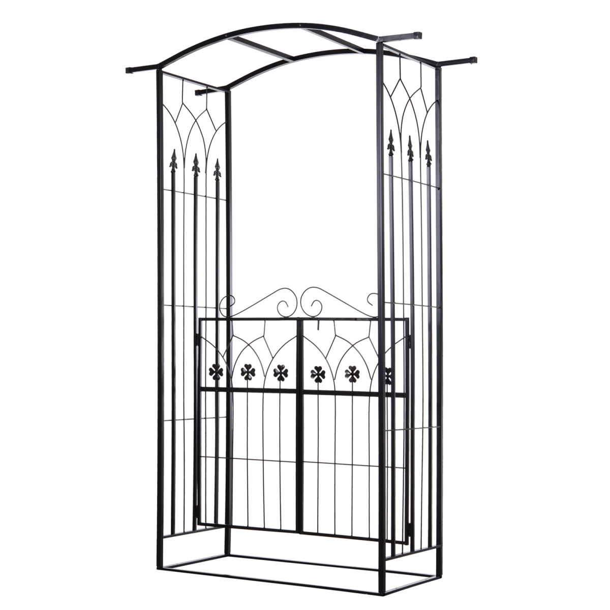 outsunny garden entrance arch bench outdoor patio rose