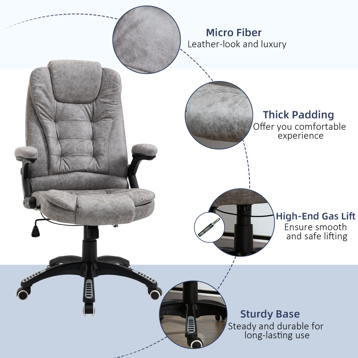 high back home office chair computer desk chair view 7