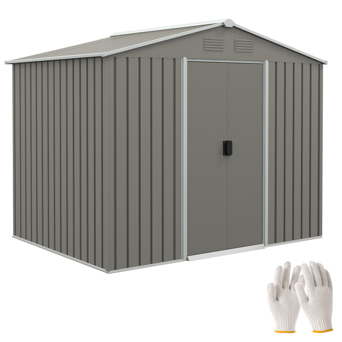 outsunny 8 x 6ft garden storage shed w/