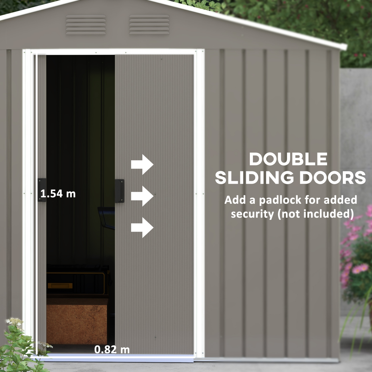 outsunny 8 x 6ft garden storage shed w/