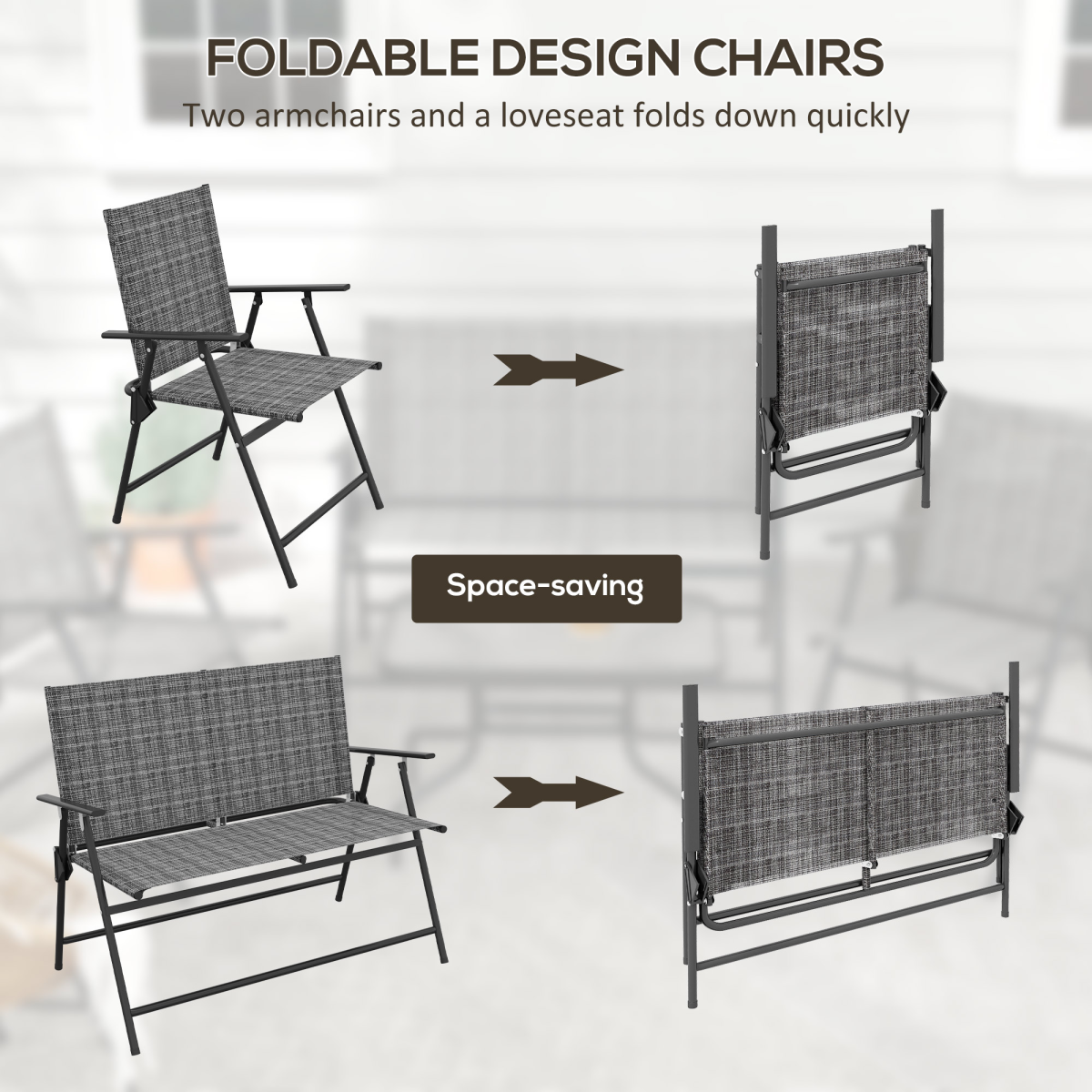outsunny patio furniture set, garden set with table,