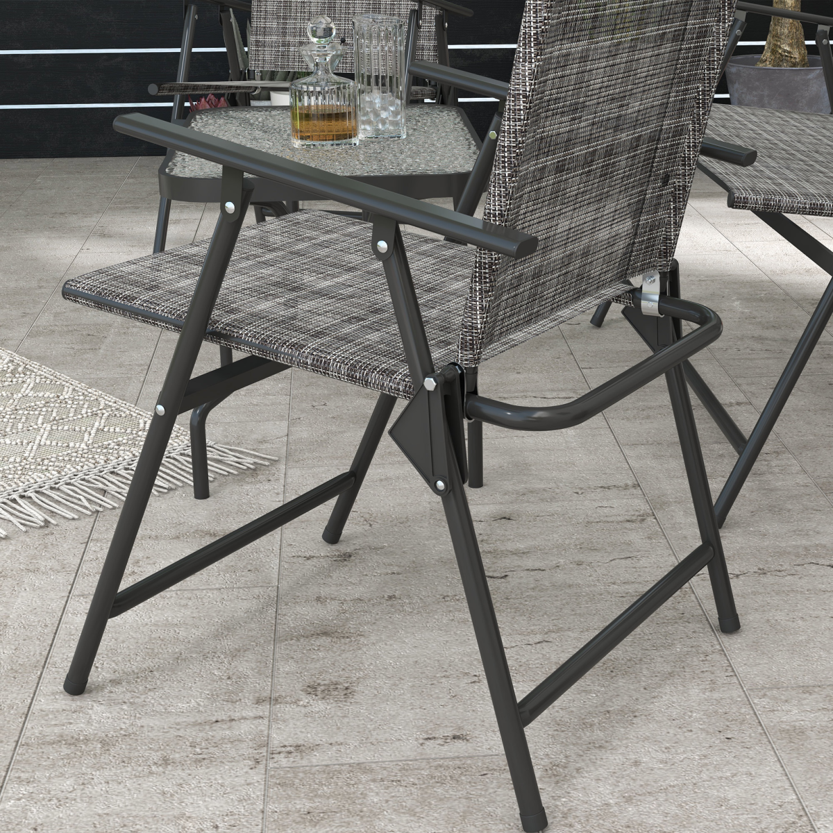 outsunny patio furniture set, garden set with table,