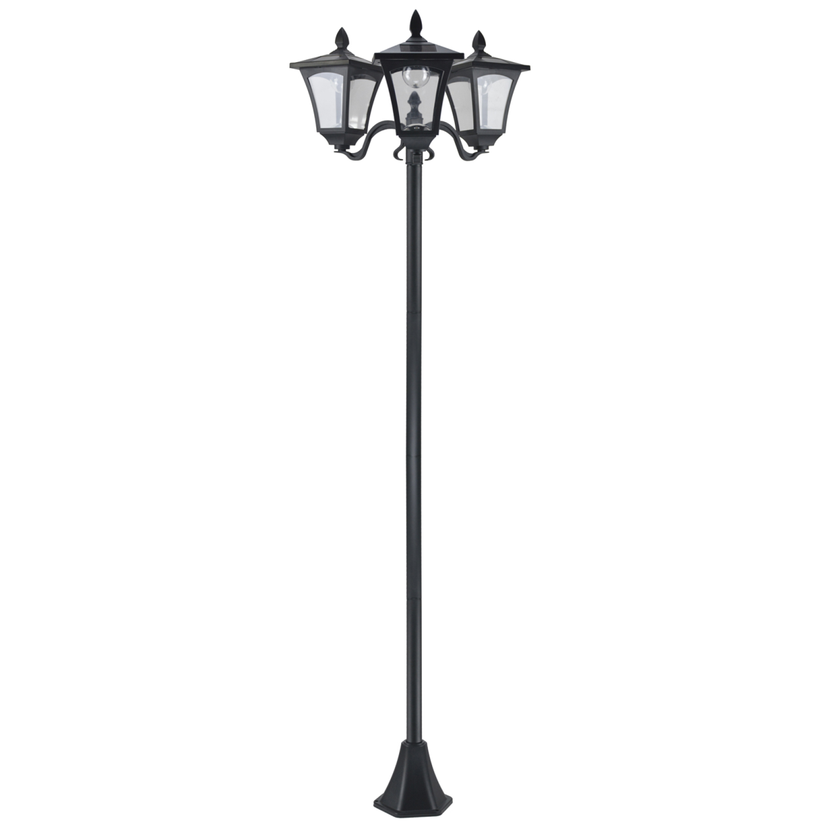 3-solar powered lamp post, ip44, 51.5lx47wx182.5h cm-black