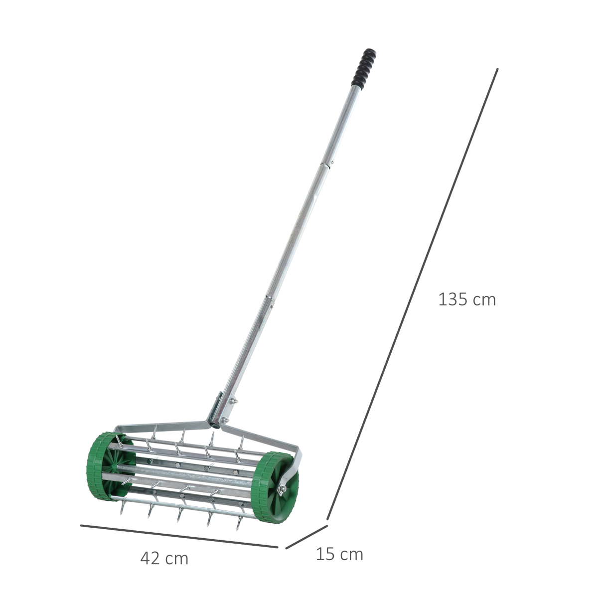 outsunny lawn aerator rollergreensilver view 3