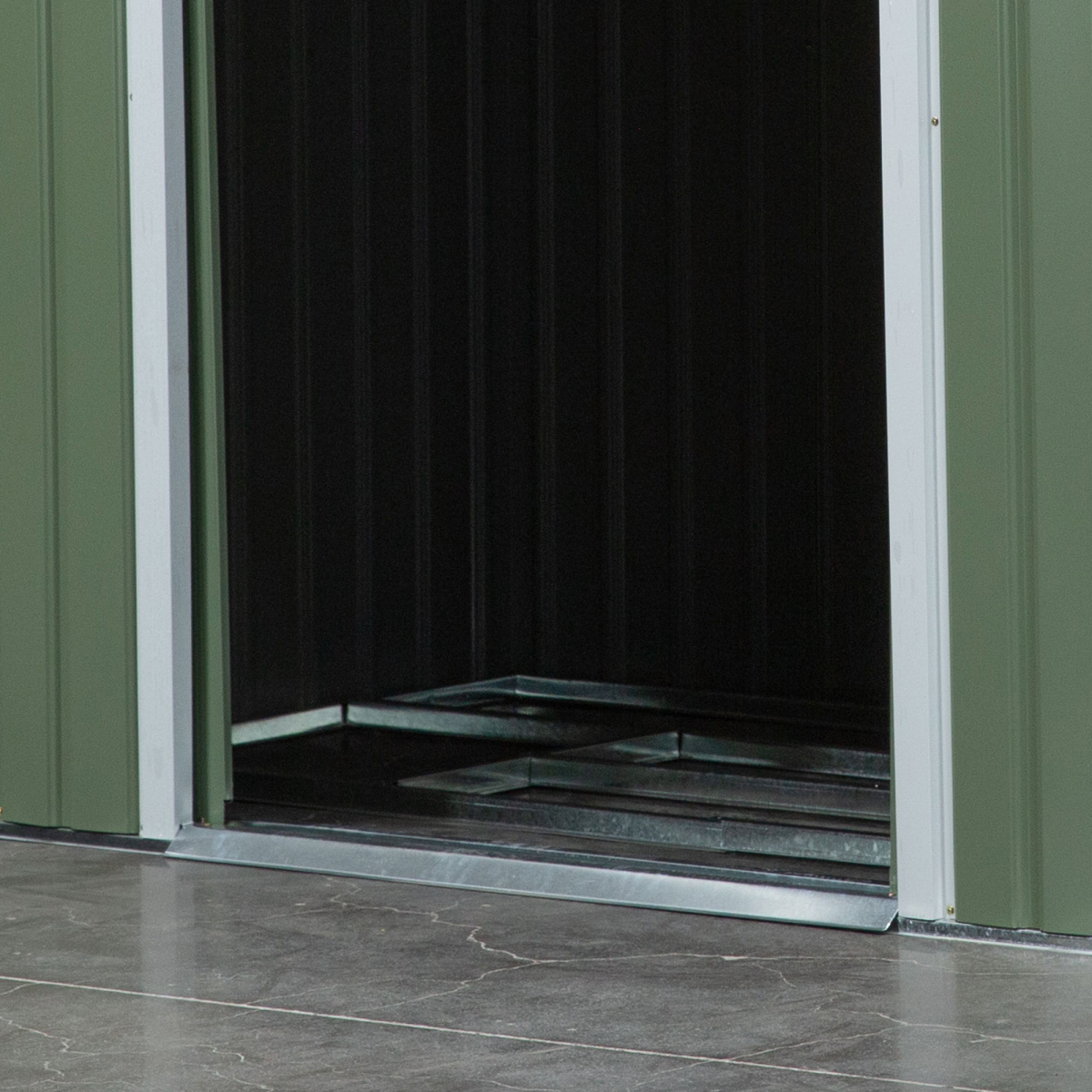 garden storage shed sloped roof outdoor equipment tool view 7