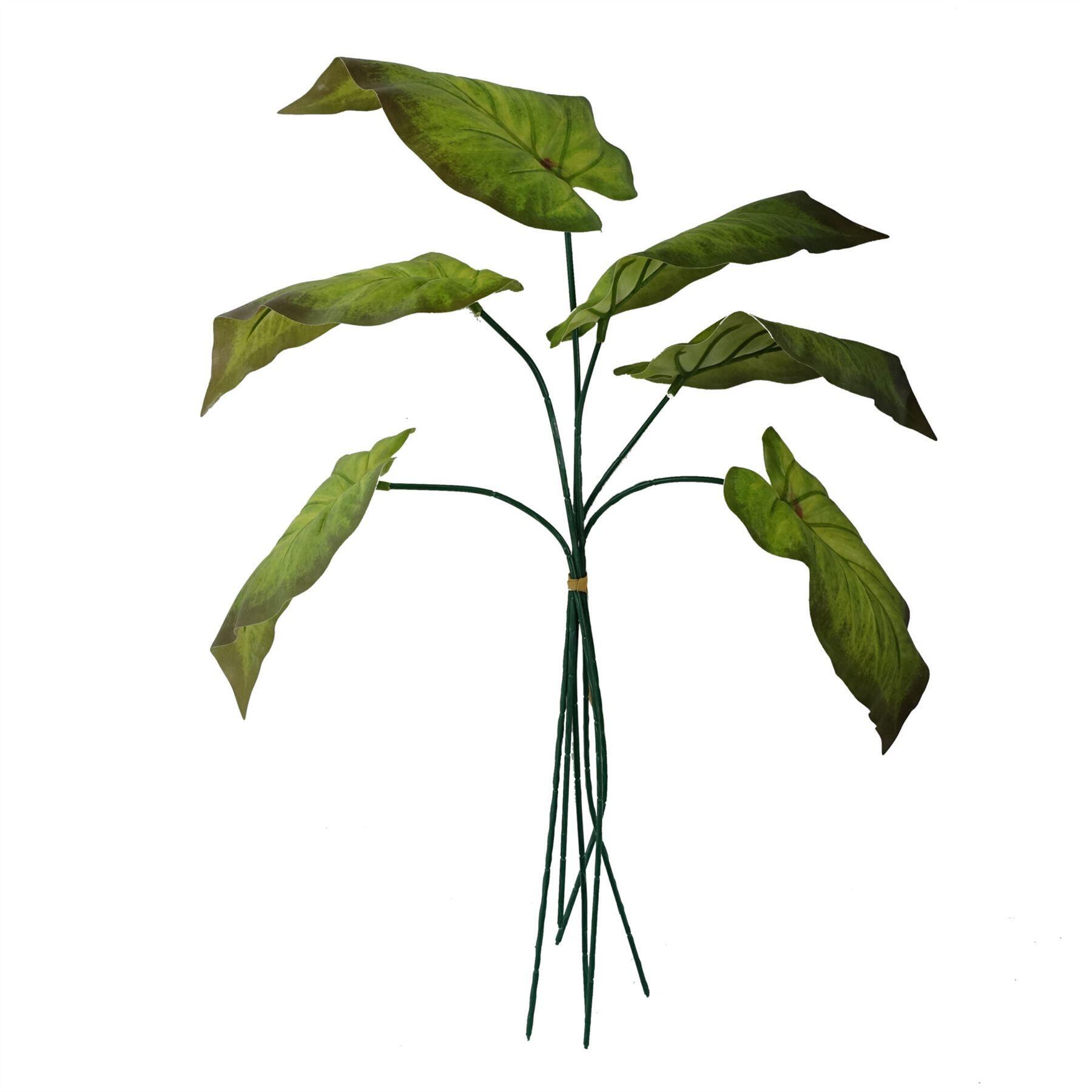 pack of 6 x 50cm artificial green plastic view 1