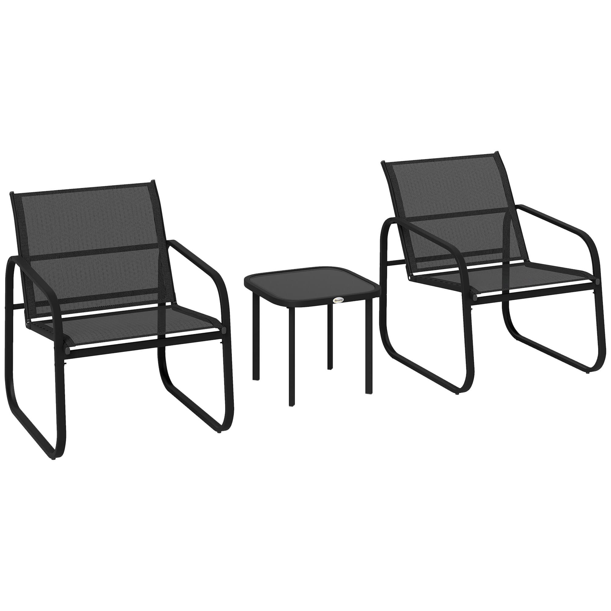 outsunny garden bistro set metal garden furniture set view 1