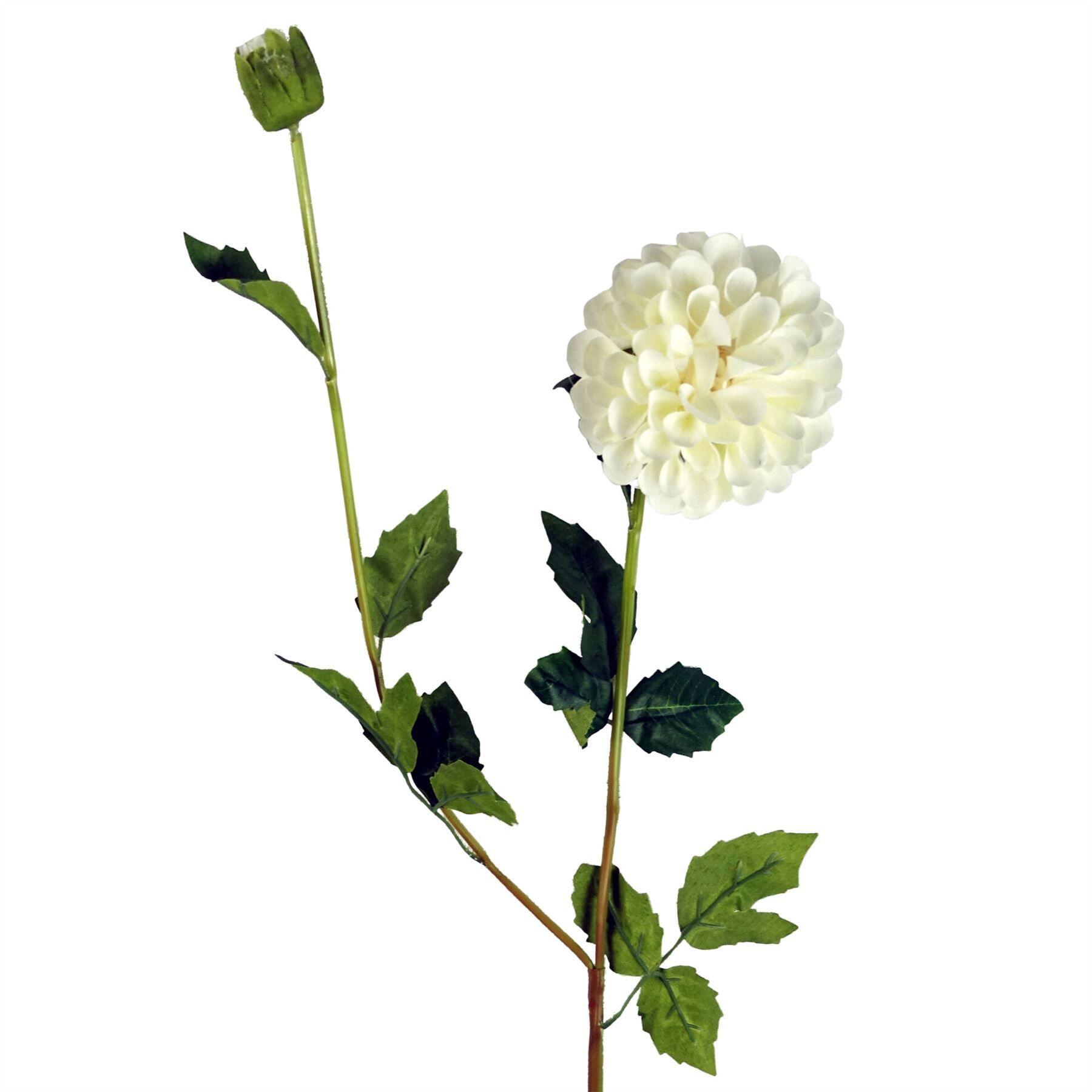 image of 75cm artificial dahlia pompom flowers cream