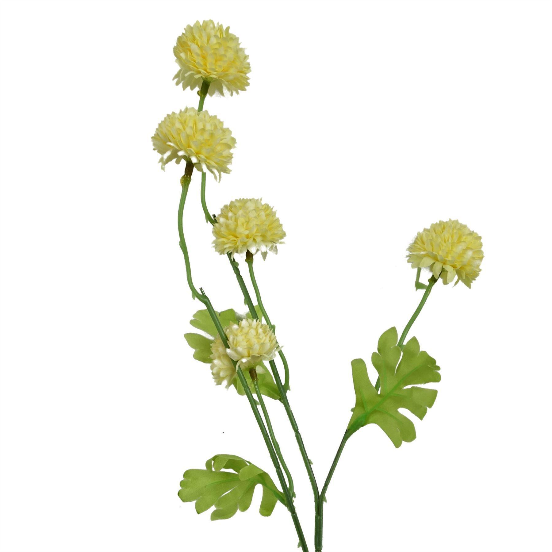 image of 50cm dahlia pompom yellow artificial stem