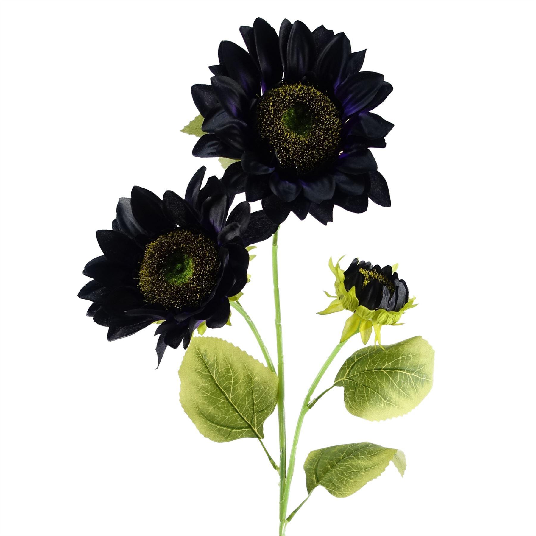 image of 88cm purple artificial sunflower  3 heads