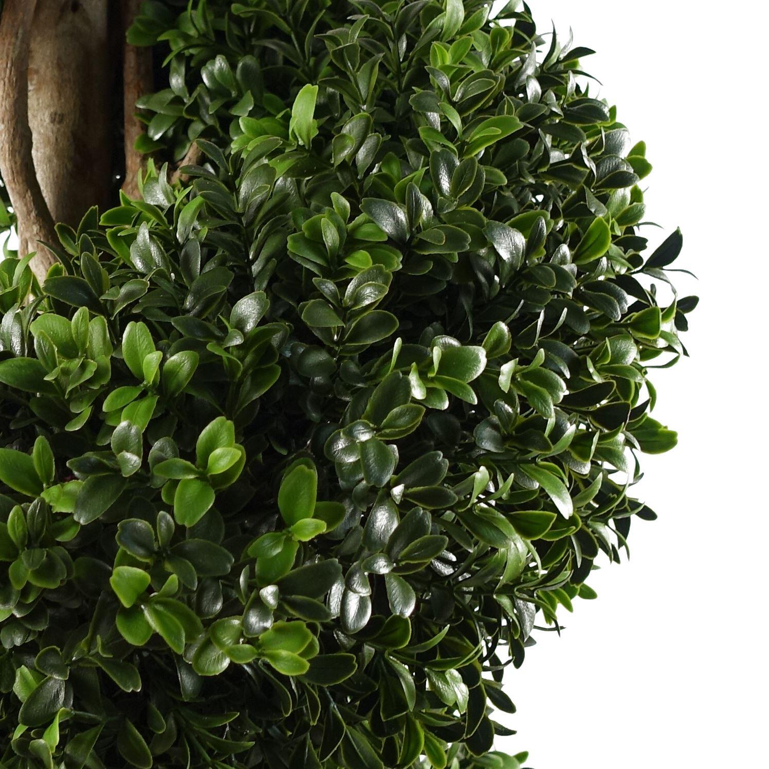 image of 120cm pair of spiral buxus artificial tree uv resistant outdoor topiary