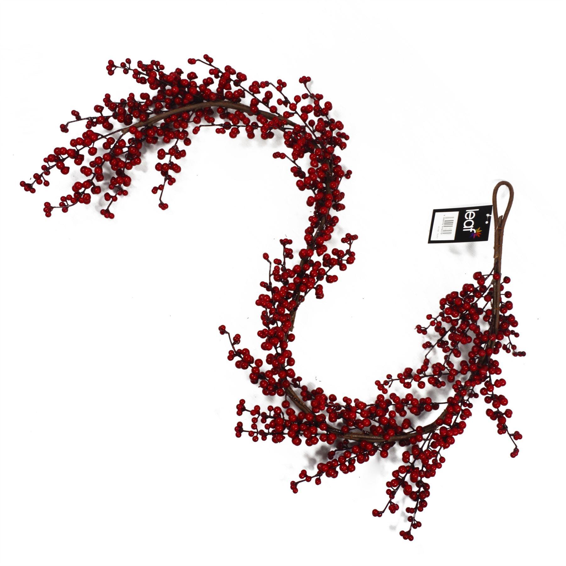 image showing 150cm large luxury christmas red berry floristry garland