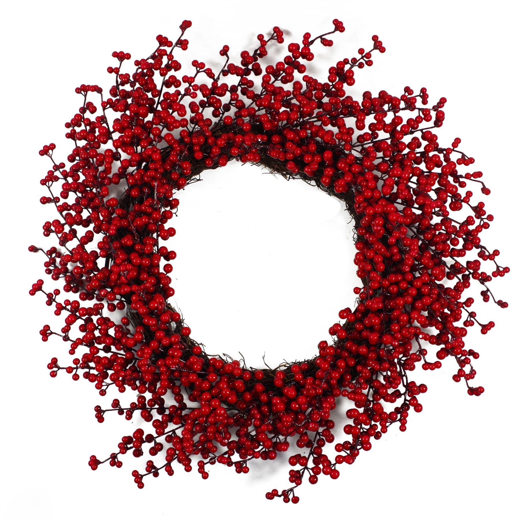 image showing 60cm (24") extra large luxury christmas red berry wreath