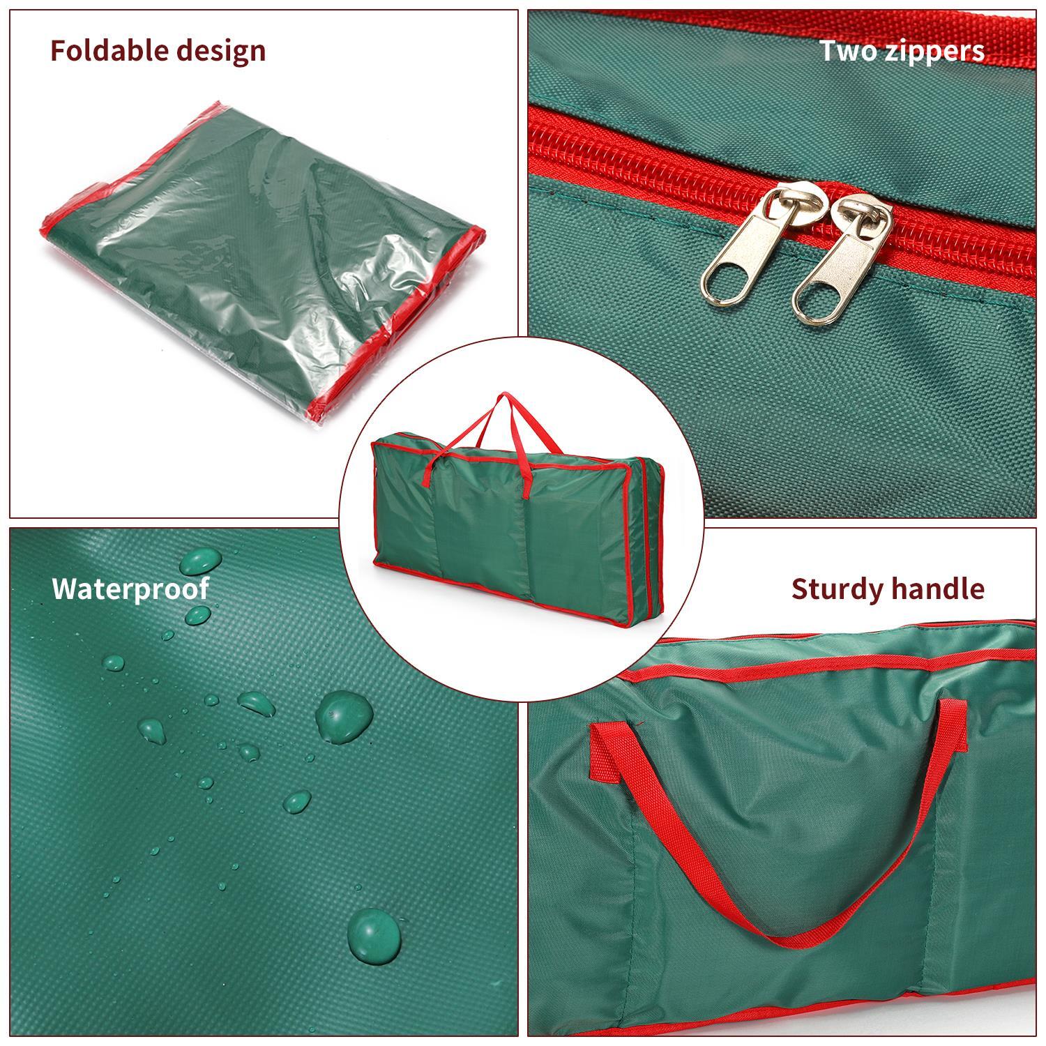 product image showing christmas xmas decoration gift wrap fabric storage bag [green,0008941] in use