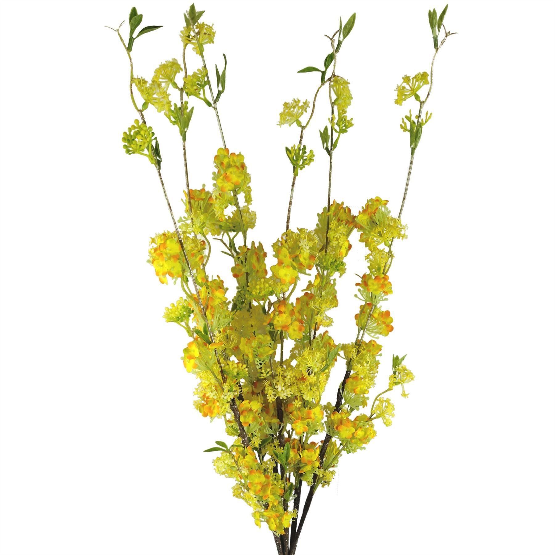 zoomed image of 100cm yellow blossom spray stem