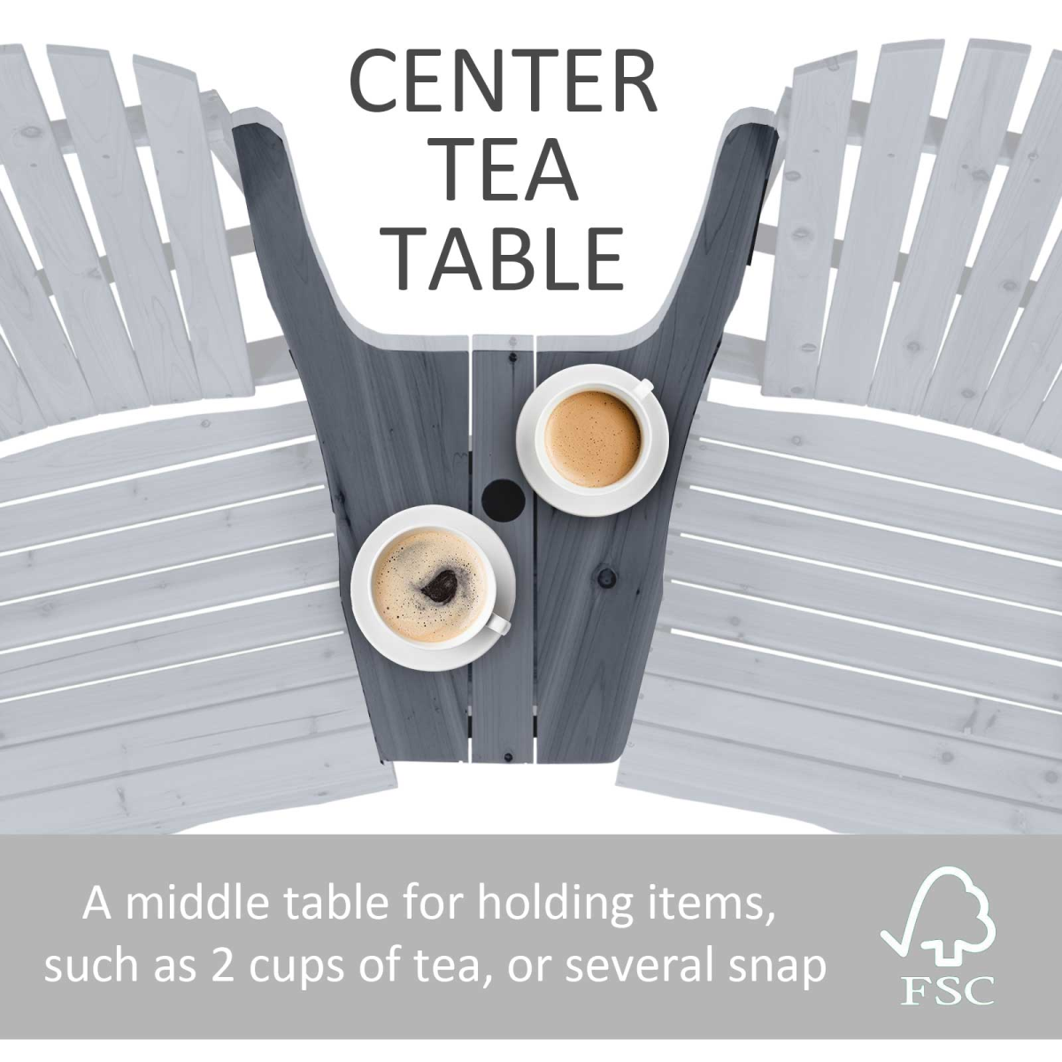 Solid and durable fir wood structure, supports and holds your body Angled slatted back allows you to lean back comfortab