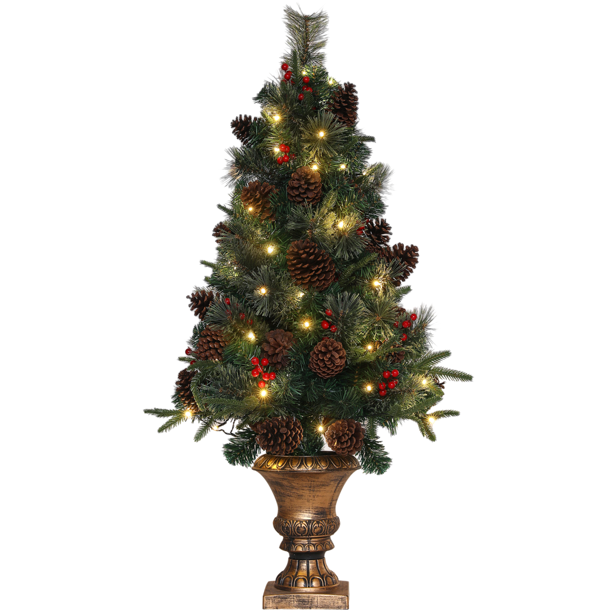 4ft artificial christmas tree with 60 warm white led lights with specific functional features