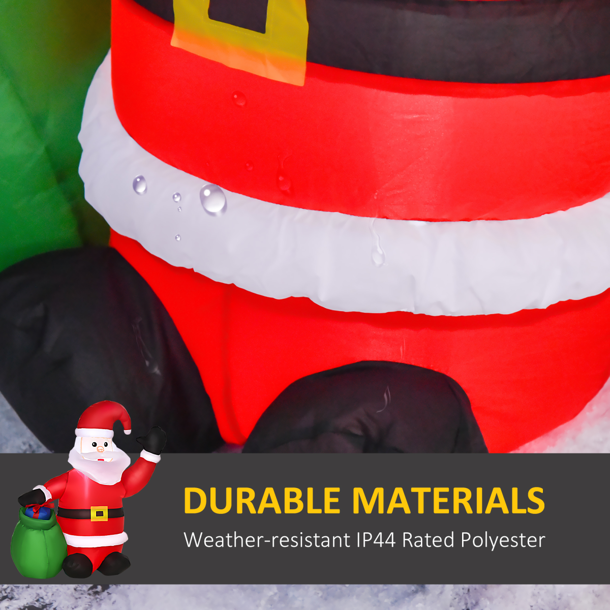 close-up of Inflatable Blow up Christmas Santa Claus 4ft LED Yard Decoration