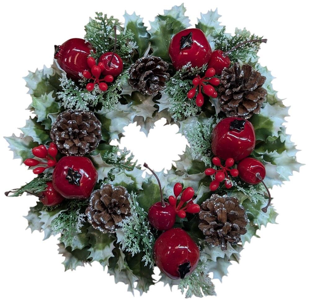 Christmas Pomegranate Pine Cone Wreath