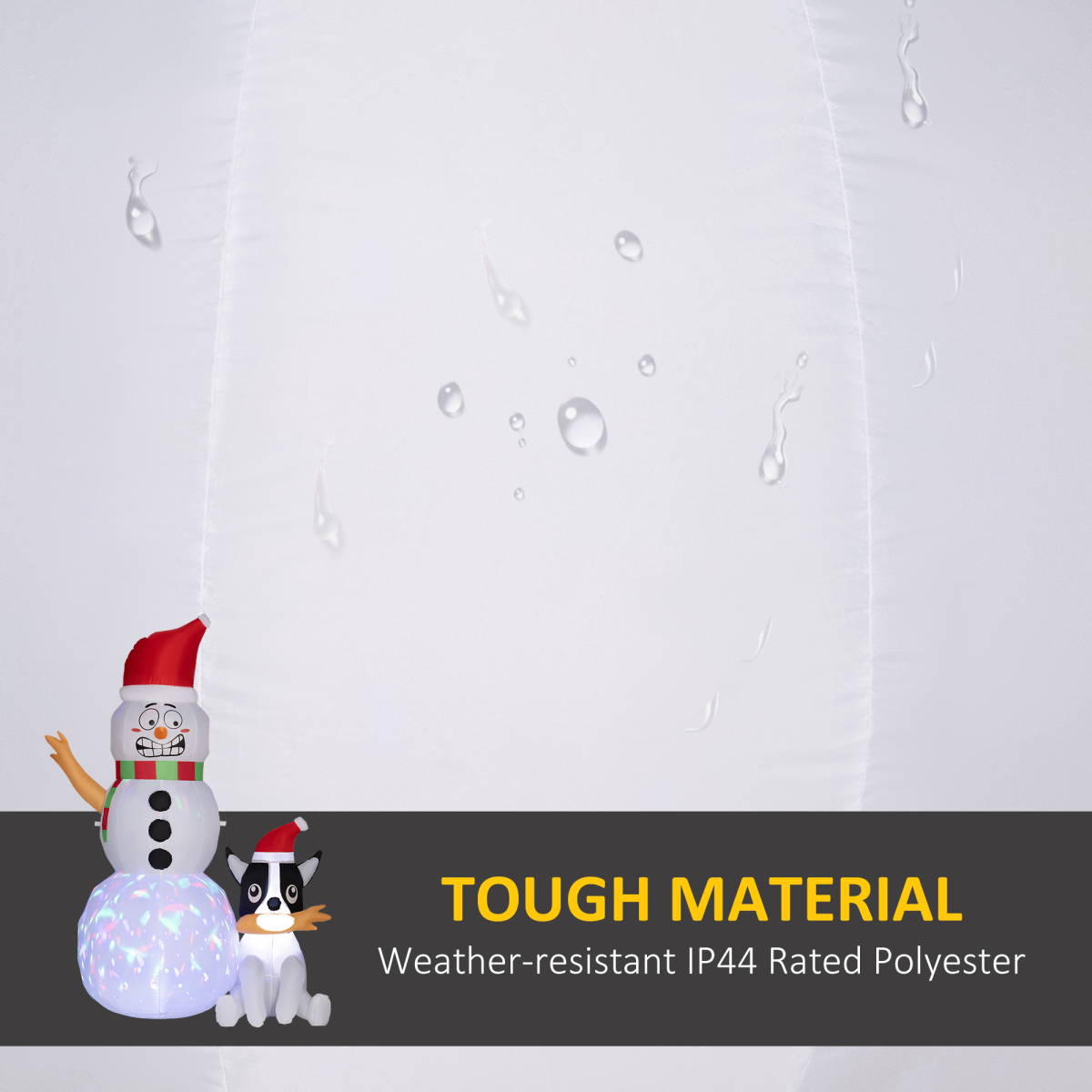 Close-up picture of 6.2FT Christmas Blow Up Snowman with Dog for Garden on a clean background.