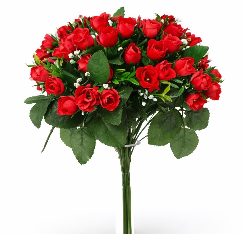 red roses rosebuds artificial flower bouquet