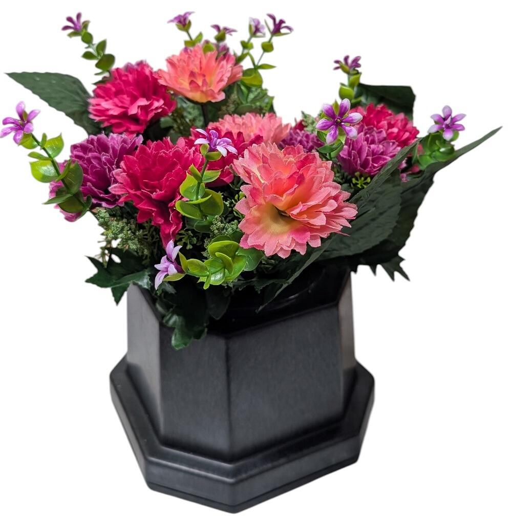 Pink Chrysanthemum Mix grave flower arrangement pot