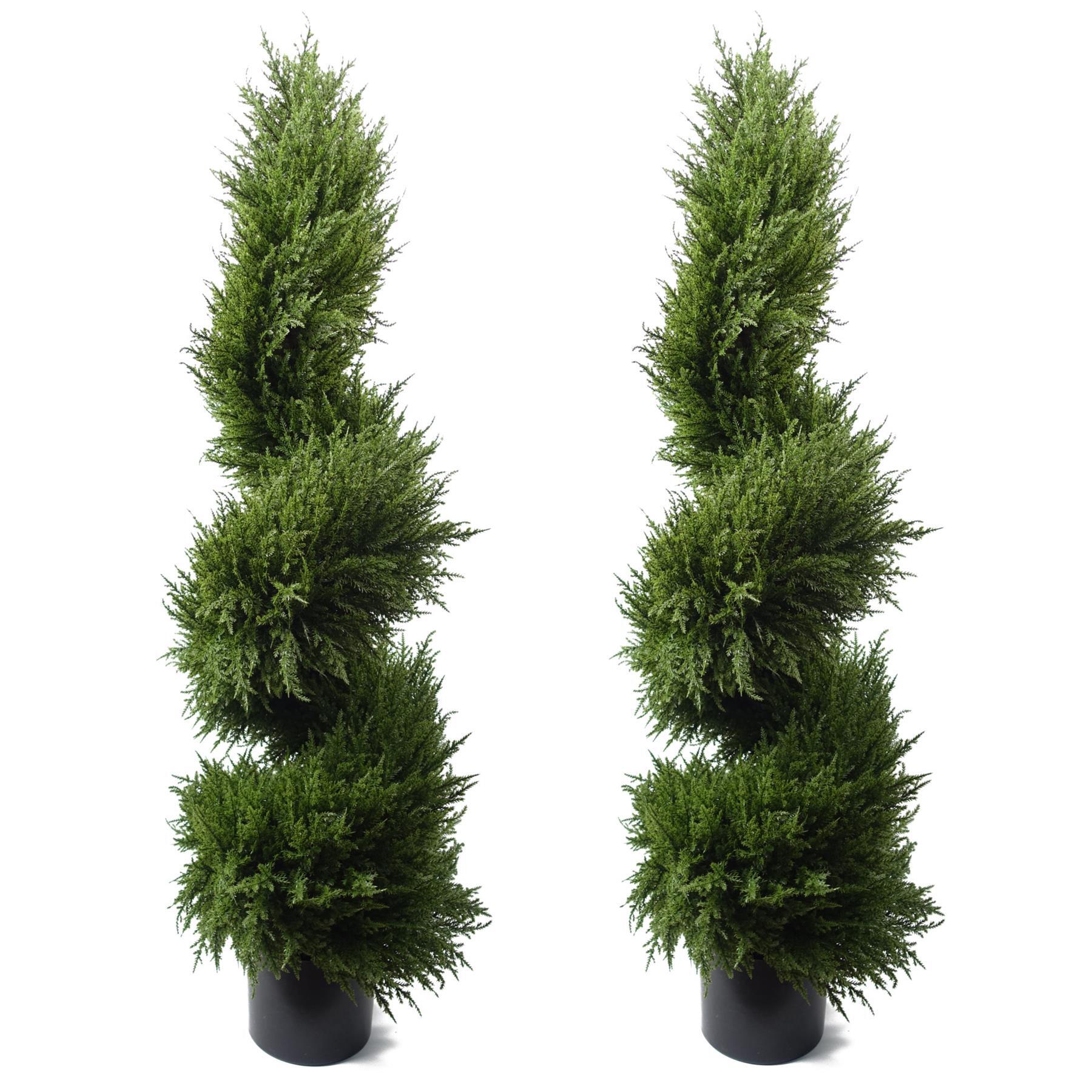 premium cypress spiral pair artificial 120cm topiary product image