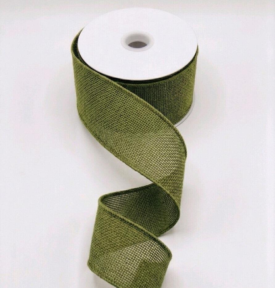 burlap jute ribbon olive sage green